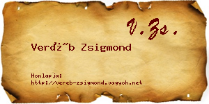 Veréb Zsigmond névjegykártya